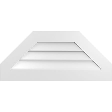 Ekena Millwork Octagonal Top Surface Mount PVC Gable Vent w/ 3-1/2"W x 1"P Standard Frame, 36"W x 16"H GVPOT36X1601SN